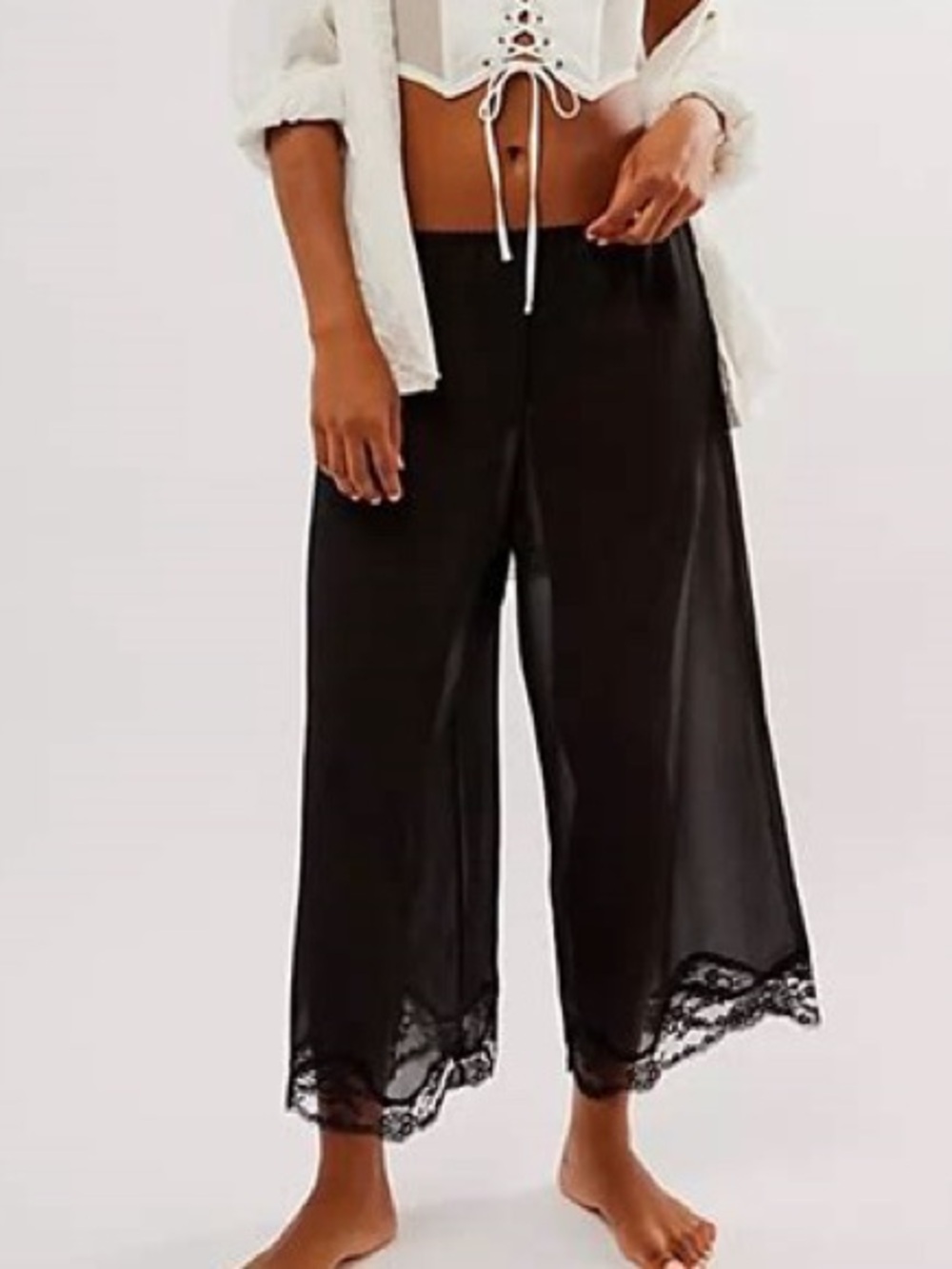 Mat the label Harley Black Lounge Pants with Lace Trim